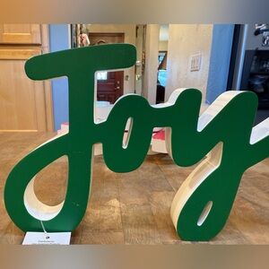 Holiday “Joy” Wooden Decorative Sign Wall Hanging Decor Holiday Home Green JOY